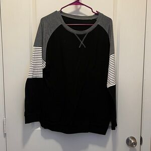 Women’s Long Sleeve Raglan Tee - Black & Gray